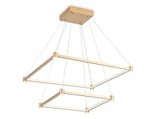 Люстра подвесная LED FL5599 Ambrella light золотая на 1 лампу, основание золотое в стиле современный хай-тек квадраты Люстра подвесная LED FL5599 Ambrella light золотая на 1 лампу, основание золотое в стиле современный хай-тек квадраты